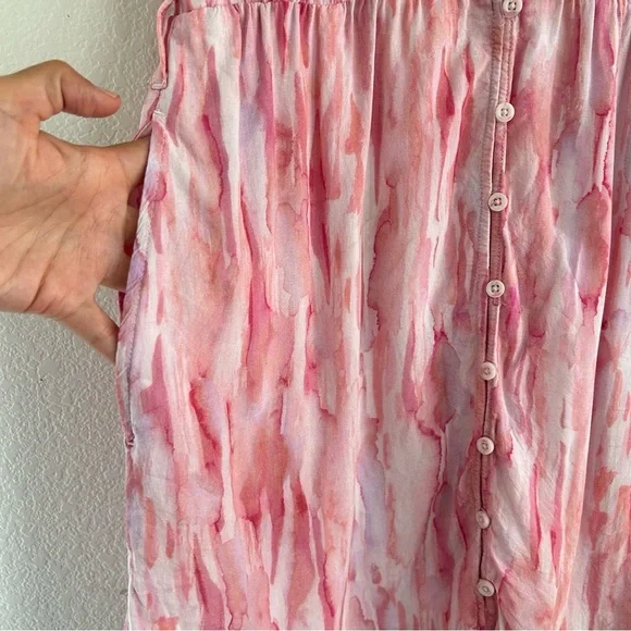 Anthropologie | Cloth and Stone Watercolor Pink Dress - Picture 7 of 10